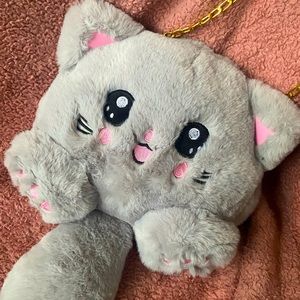 Faux fur fluffy plushie crossbody bag